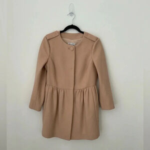 RED Valentino Blush Pink Wool Peplum Coat Fit and Flare Designer Jacket IT42 US6